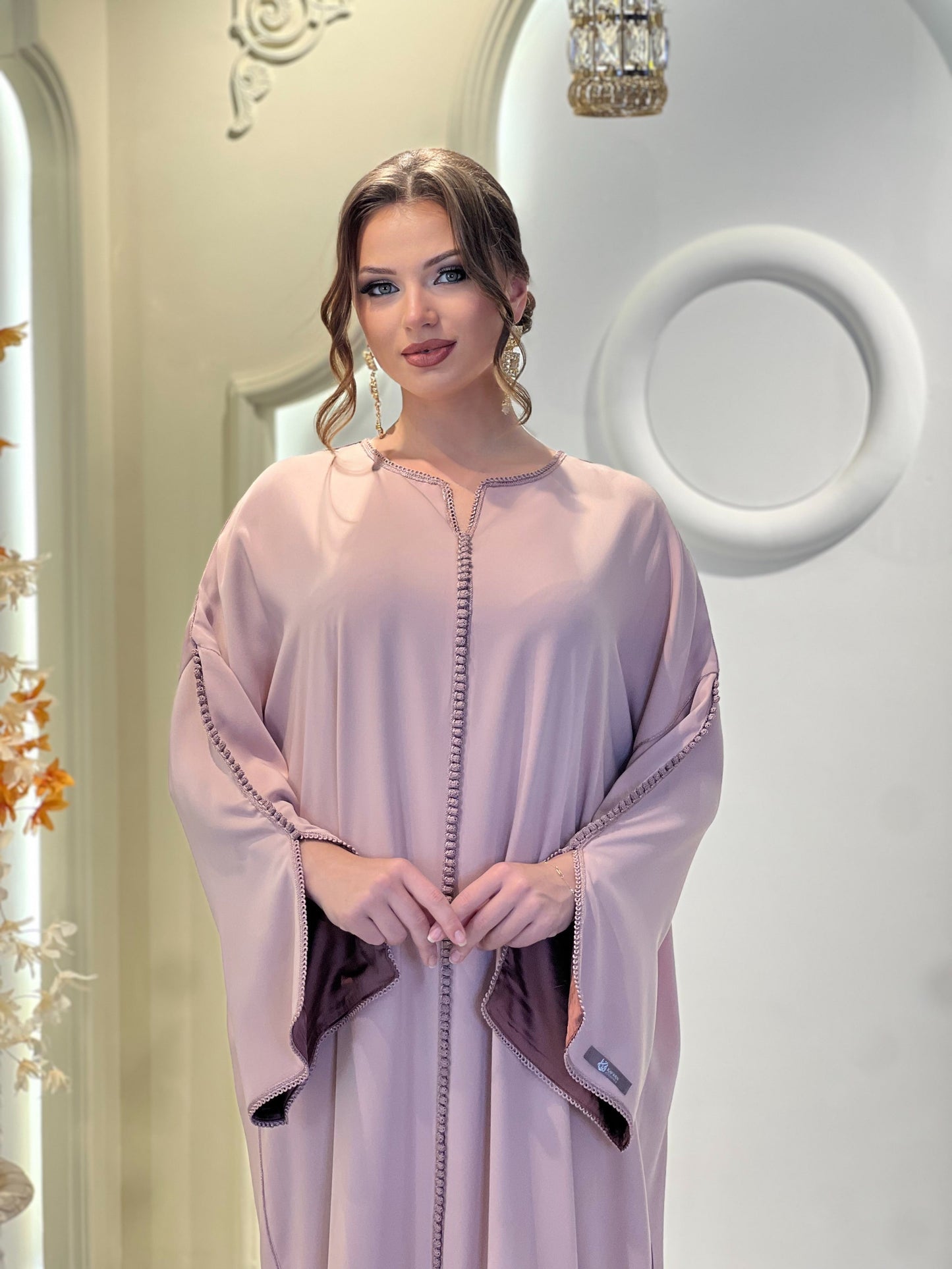 Modest wedding dress - Nayla Pink | Drop waist wedding | Fairy tale dress | Venice Carnival | Satin floor length