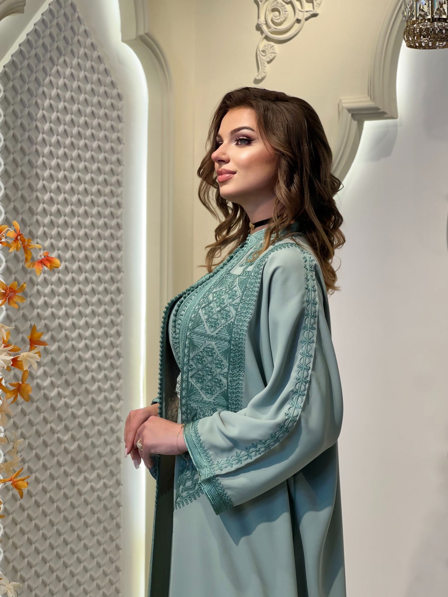 Modest wedding dress - Daur | Drop waist wedding | Fairy tale dress | Venice Carnival | Satin floor length