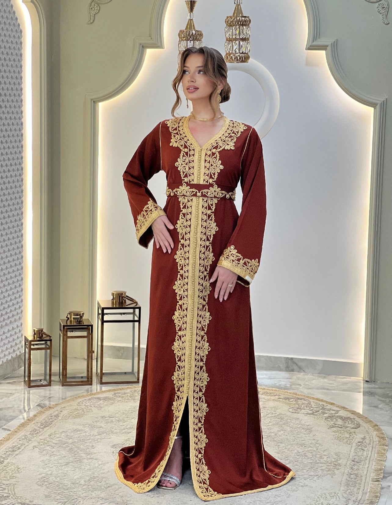 Courtesan dress - Kaftan Golnaz | Glitter Bridal Lux | Civil court dress | Pearl lace corset | Fantasy bridal gown