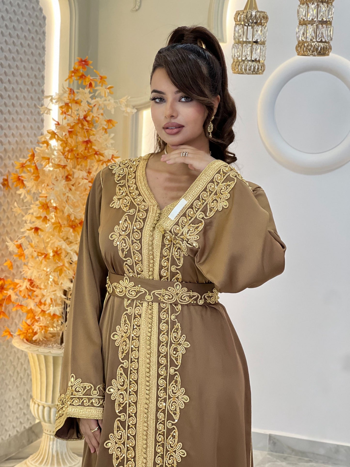 Courtesan dress - Kaftan Golnaz | Glitter Bridal Lux | Civil court dress | Pearl lace corset | Fantasy bridal gown