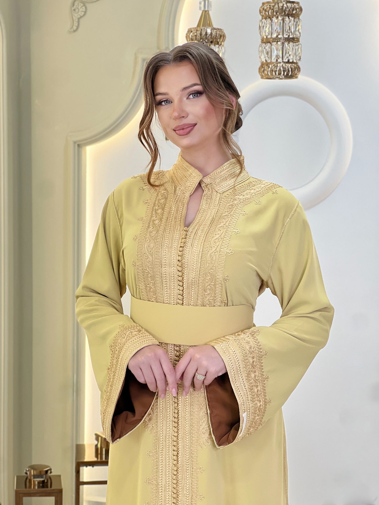 Bridal gown boho - Caftan Nazeera | Reception dress | Backless bride dress | Gown with train | Romantic bridal gown