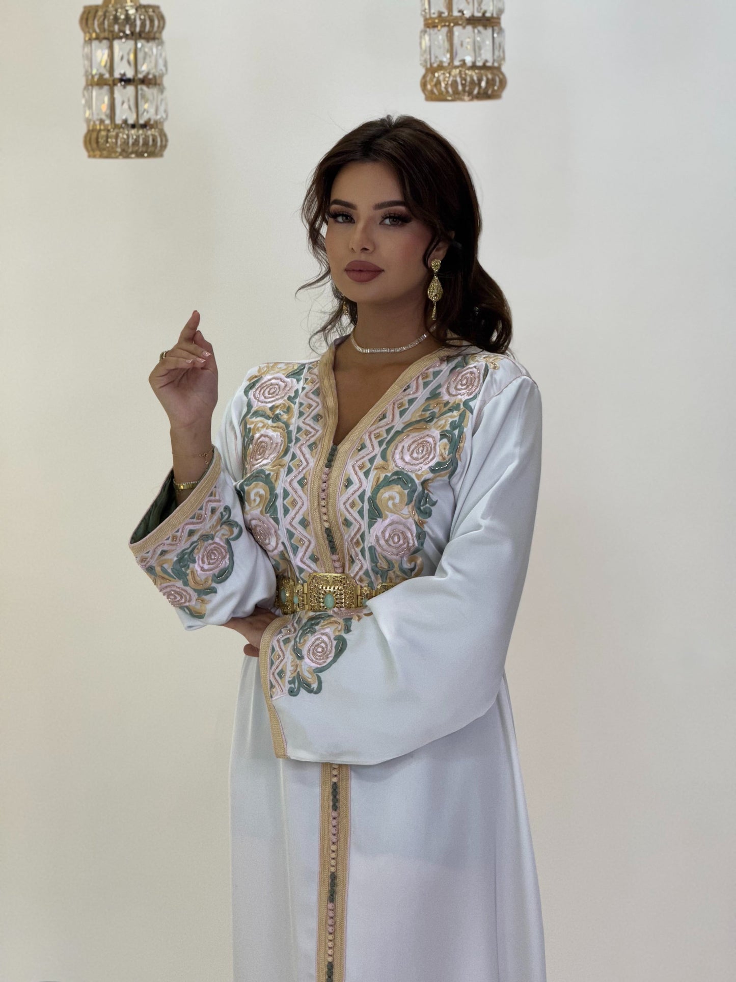 Civil court dress - Caftan Sania | Pearl lace corset | Fantasy bridal gown | Pearl mini gown | Bias low open back