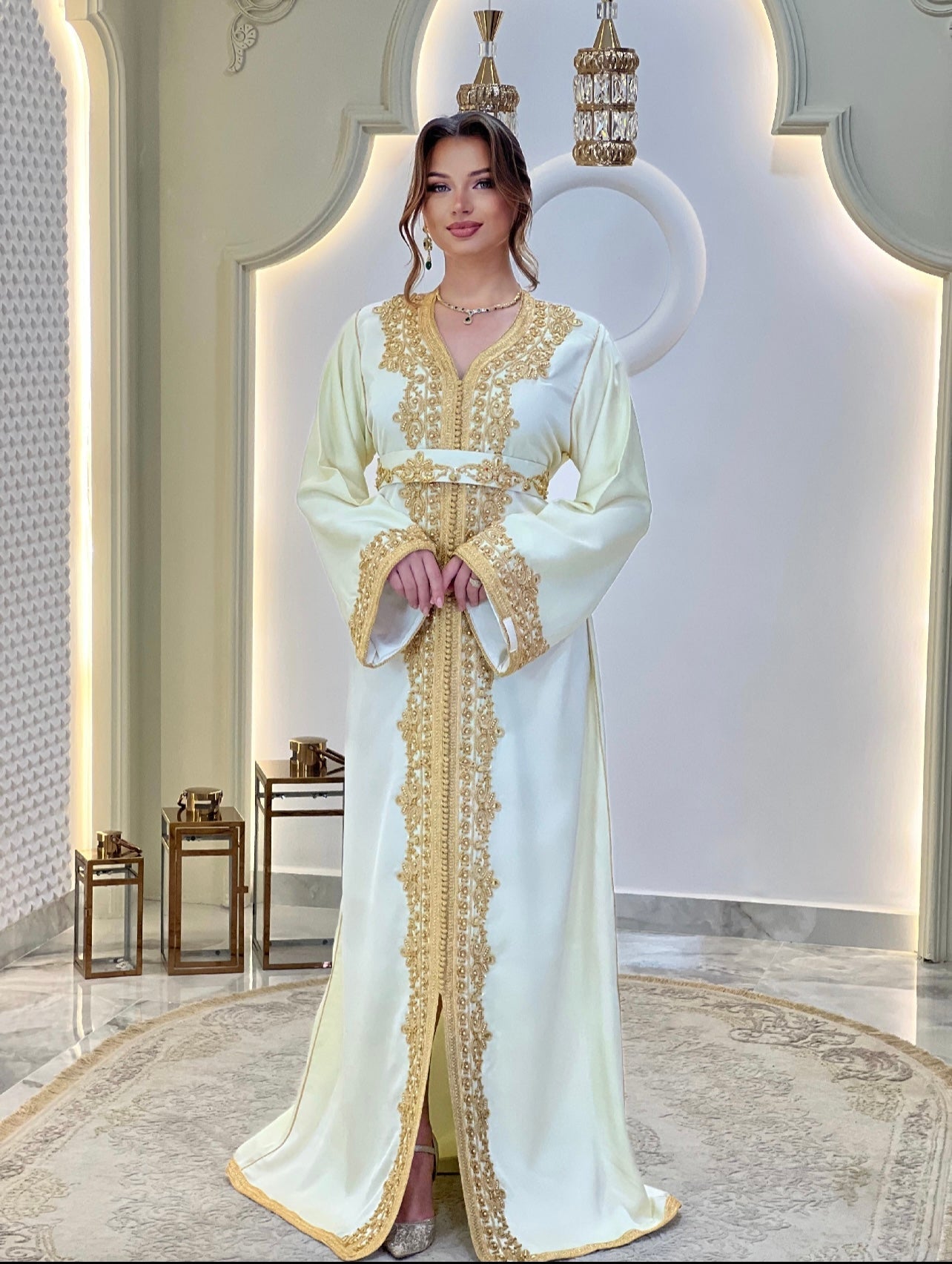 Courtesan dress - Kaftan Golnaz | Glitter Bridal Lux | Civil court dress | Pearl lace corset | Fantasy bridal gown