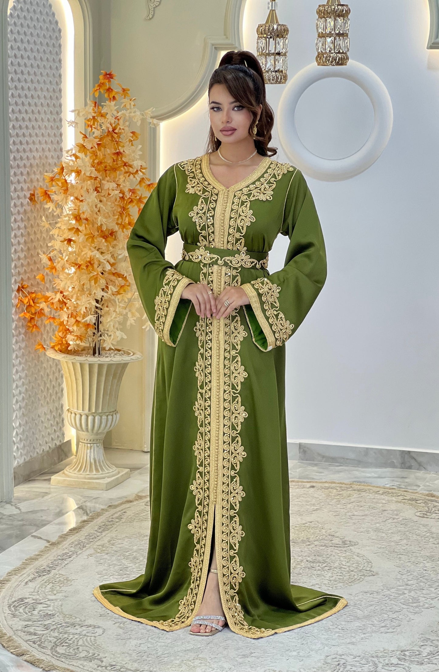 Courtesan dress - Kaftan Golnaz | Glitter Bridal Lux | Civil court dress | Pearl lace corset | Fantasy bridal gown