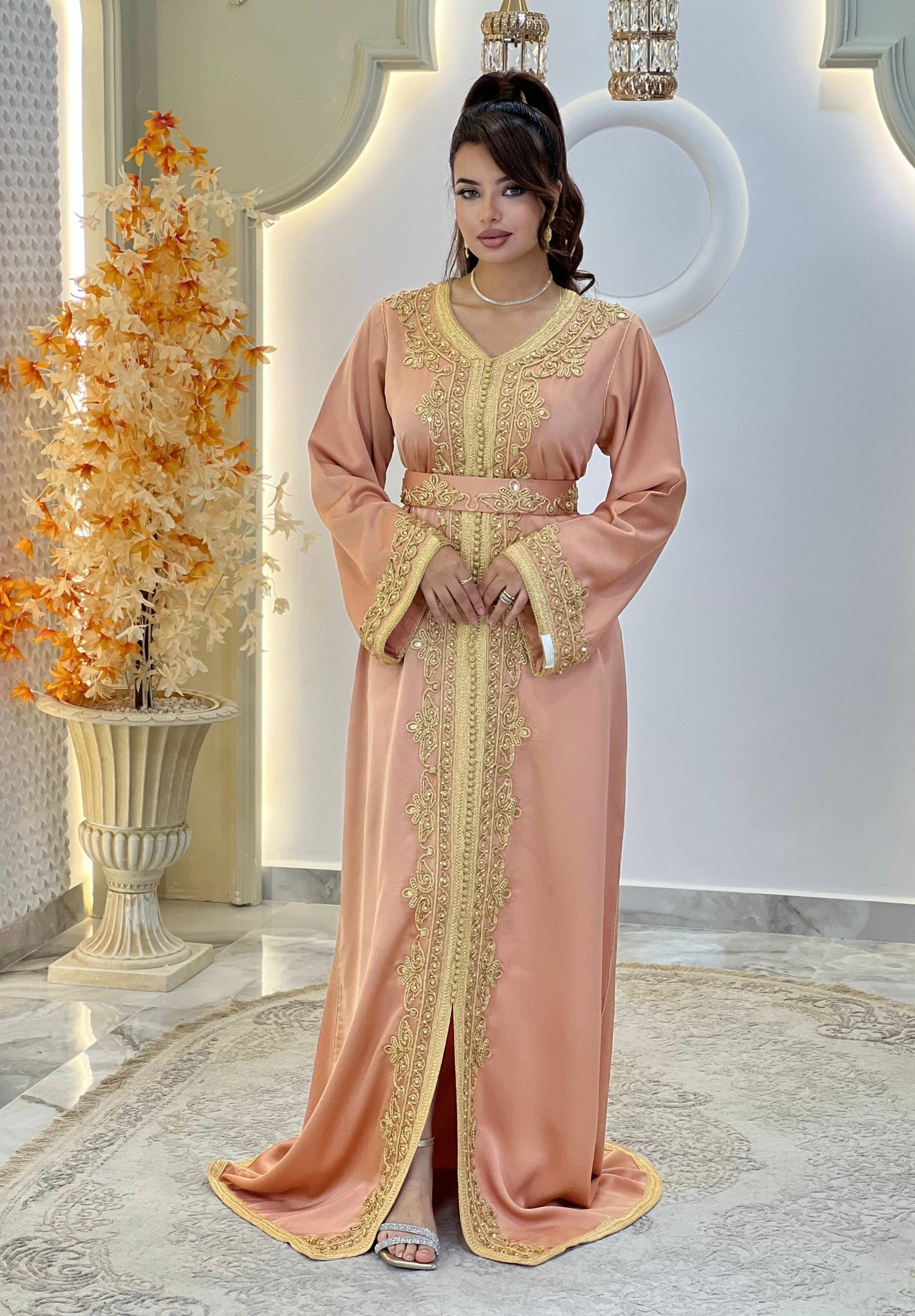 Courtesan dress - Kaftan Golnaz | Glitter Bridal Lux | Civil court dress | Pearl lace corset | Fantasy bridal gown