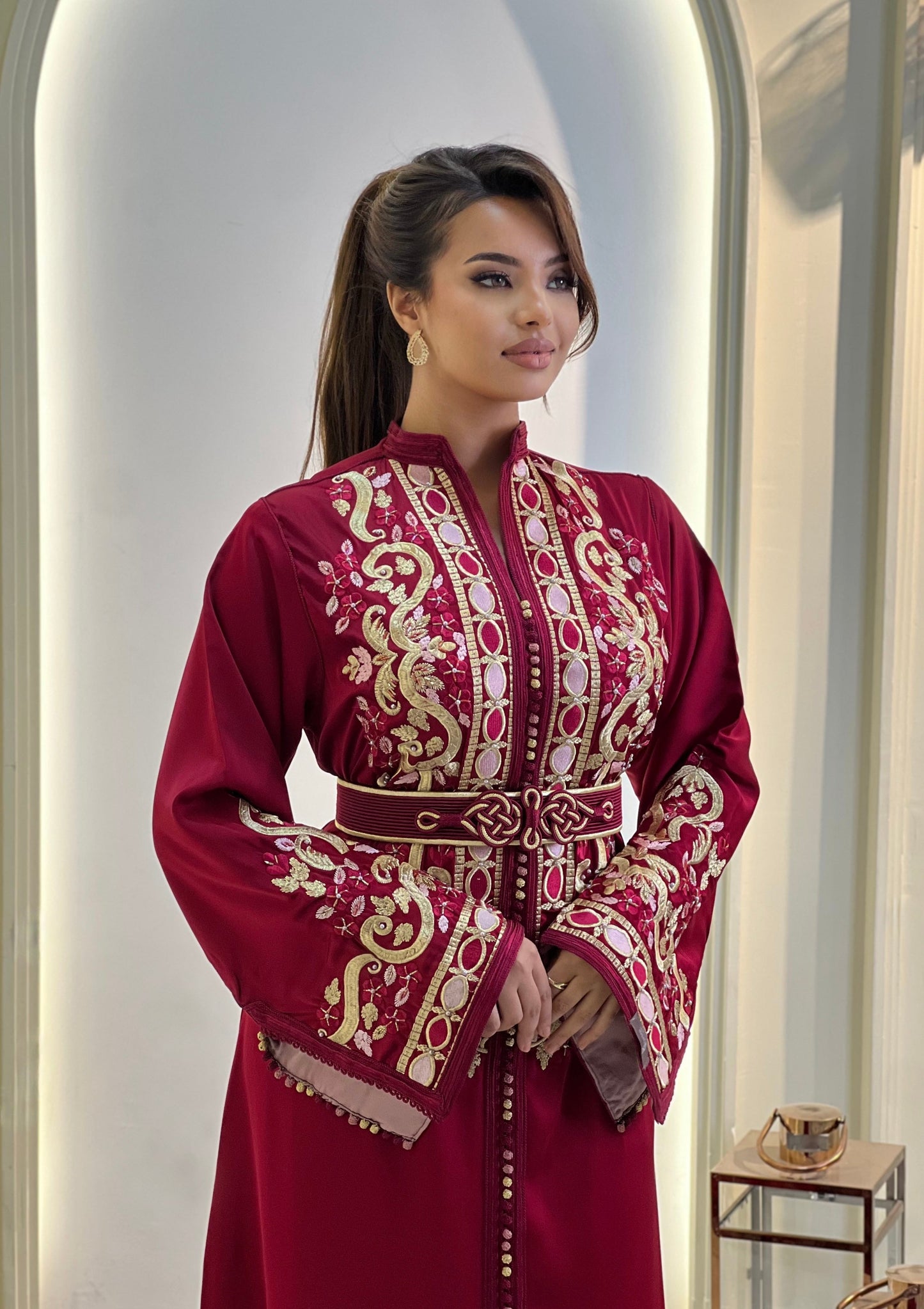 Caftan de Luxe - Ren faire dress - Zaalen | Takchita Couture | Bespoke Silk Gown | Seta ricamata