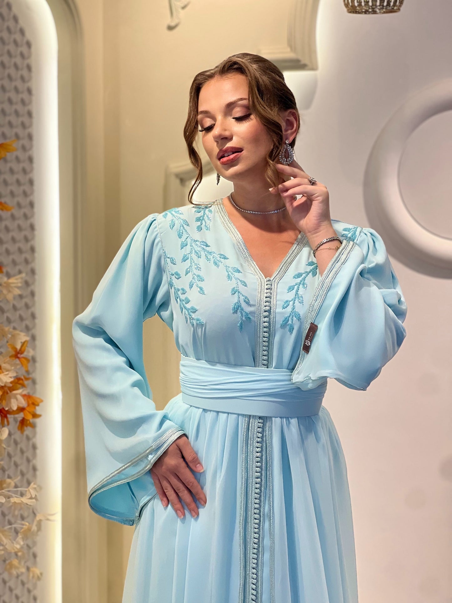 Caftan de Luxe - Romantic gown - Melis | Takchita Couture | Bespoke Silk Gown | Seta ricamata