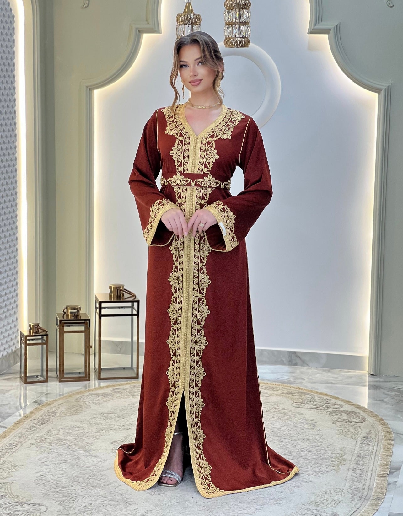 Courtesan dress - Kaftan Golnaz | Glitter Bridal Lux | Civil court dress | Pearl lace corset | Fantasy bridal gown