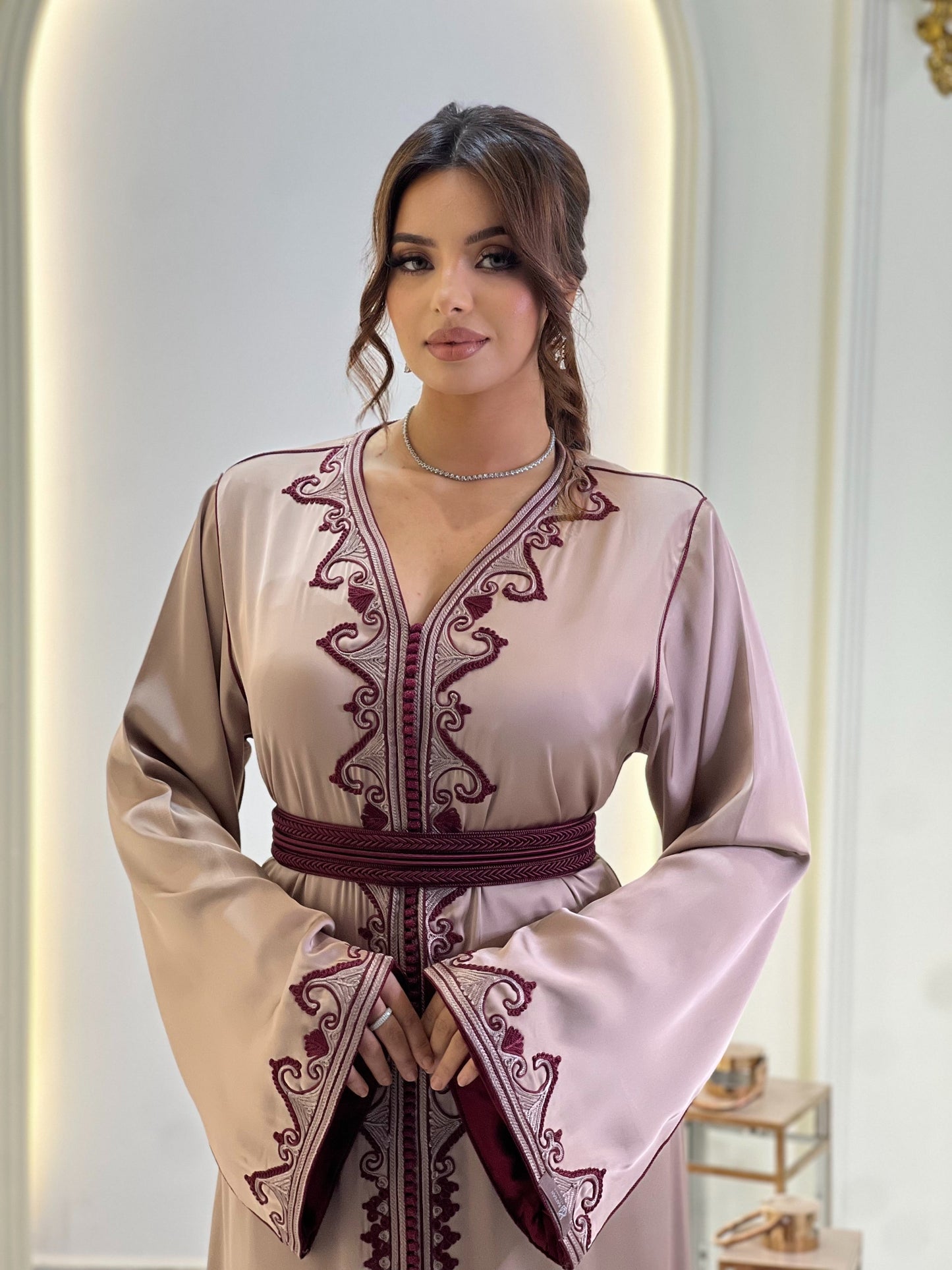 Modest wedding dress - Celestine | Drop waist wedding | Fairy tale dress | Venice Carnival | Satin floor length