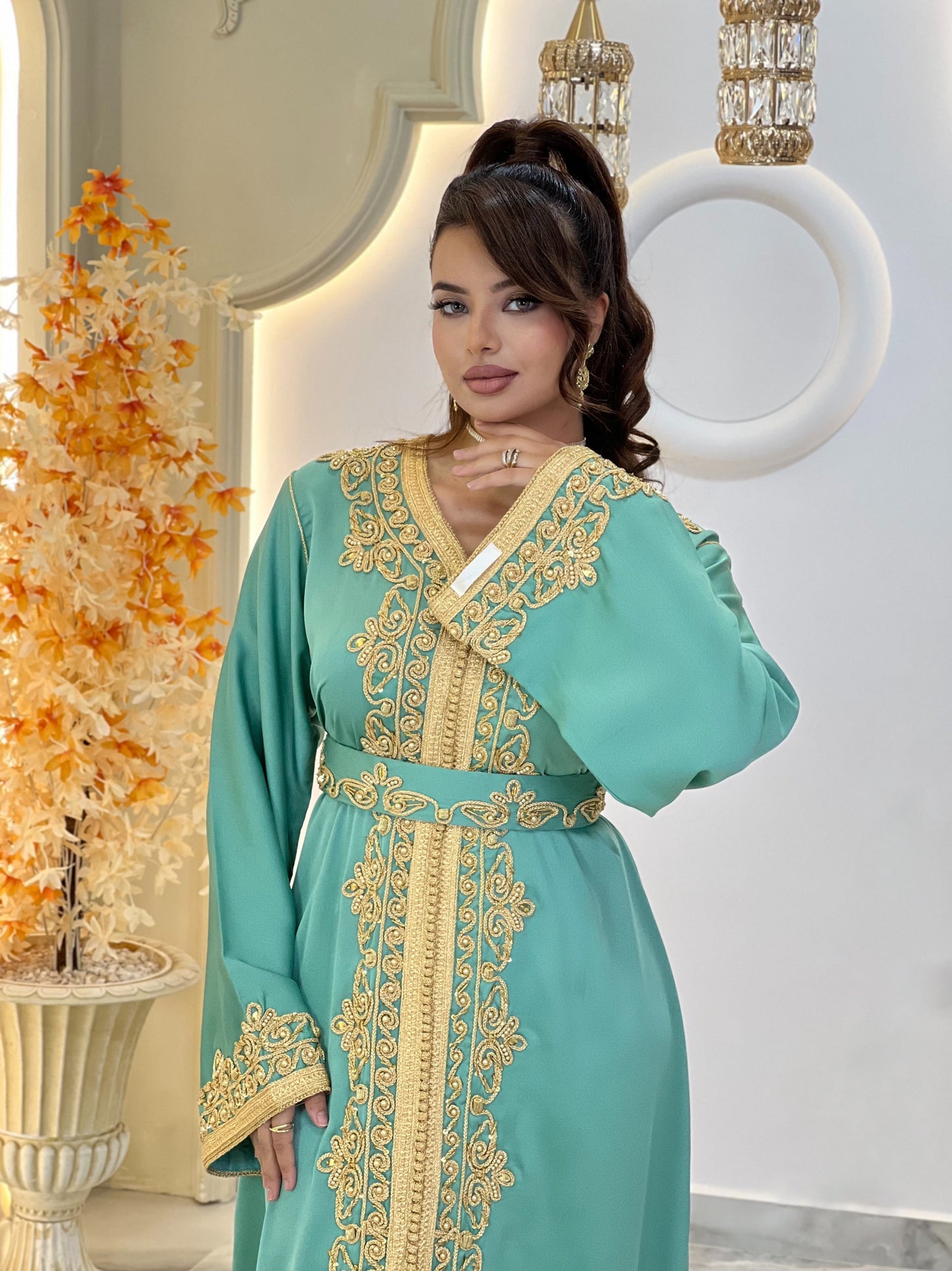 Courtesan dress - Kaftan Golnaz | Glitter Bridal Lux | Civil court dress | Pearl lace corset | Fantasy bridal gown