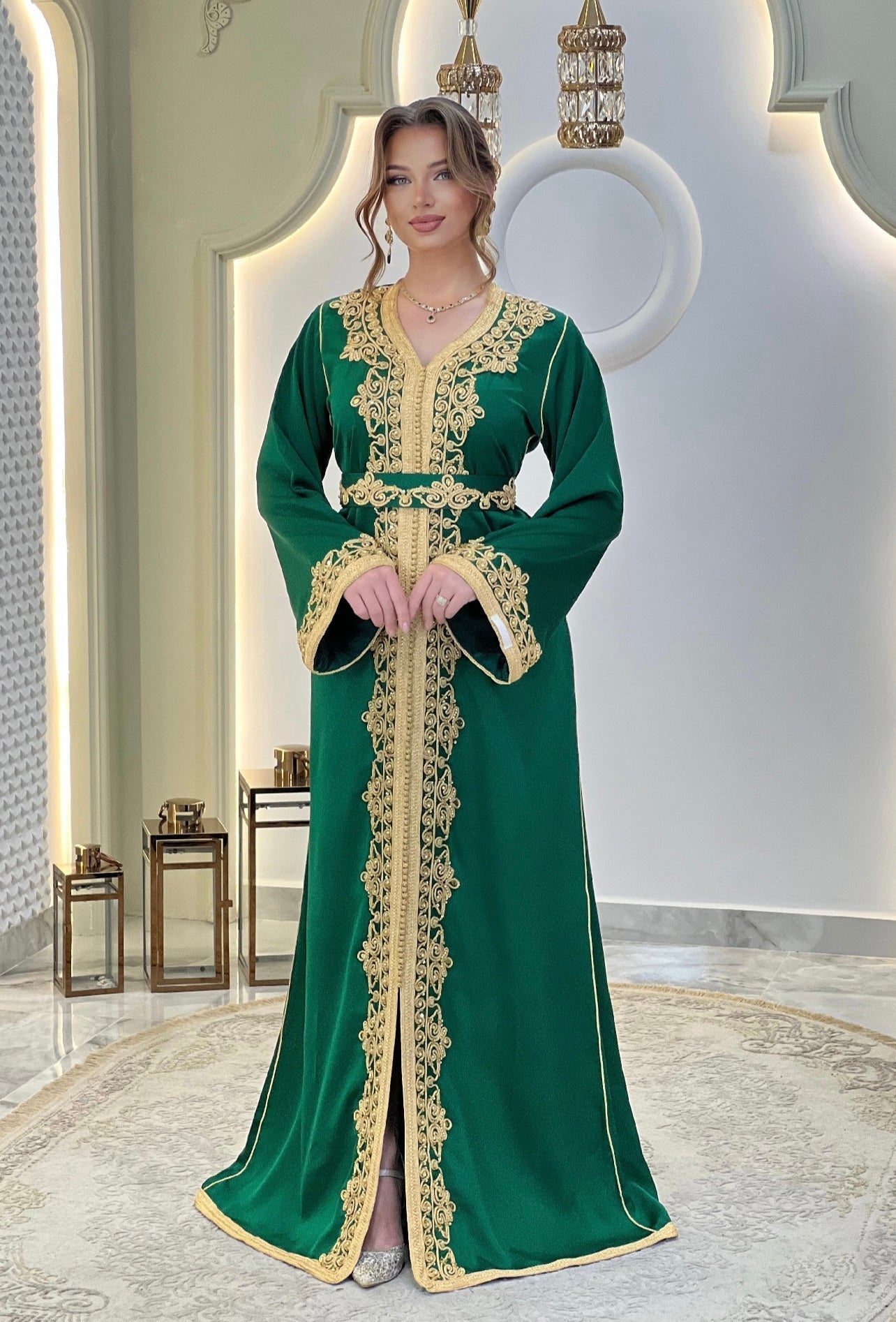 Courtesan dress - Kaftan Golnaz | Glitter Bridal Lux | Civil court dress | Pearl lace corset | Fantasy bridal gown
