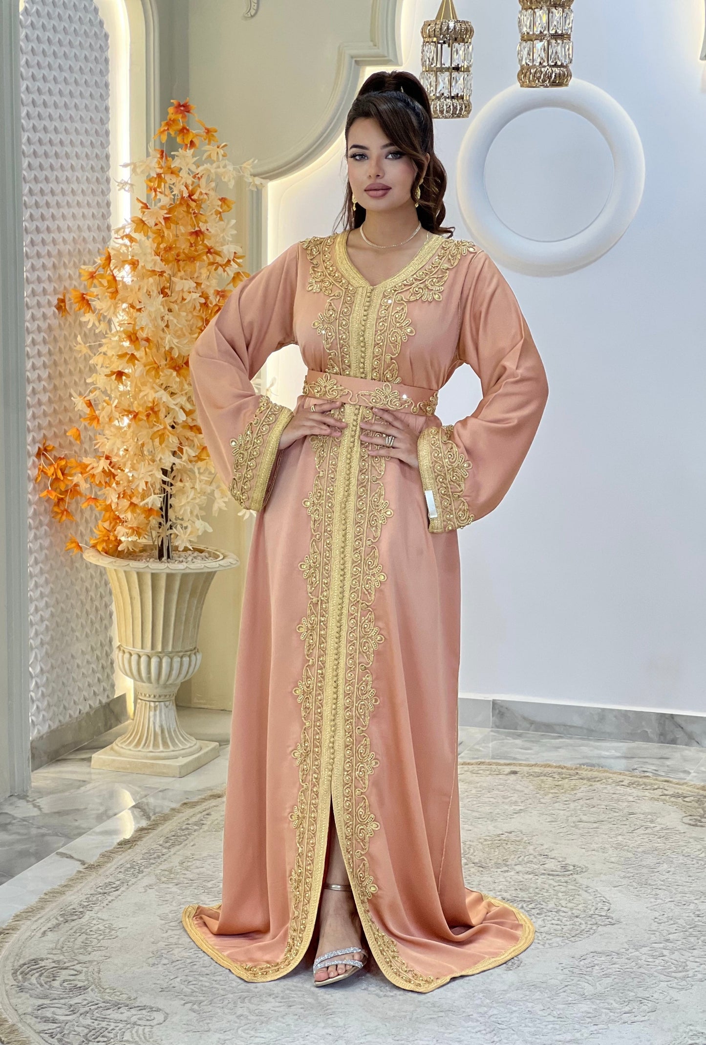 Courtesan dress - Kaftan Golnaz | Glitter Bridal Lux | Civil court dress | Pearl lace corset | Fantasy bridal gown