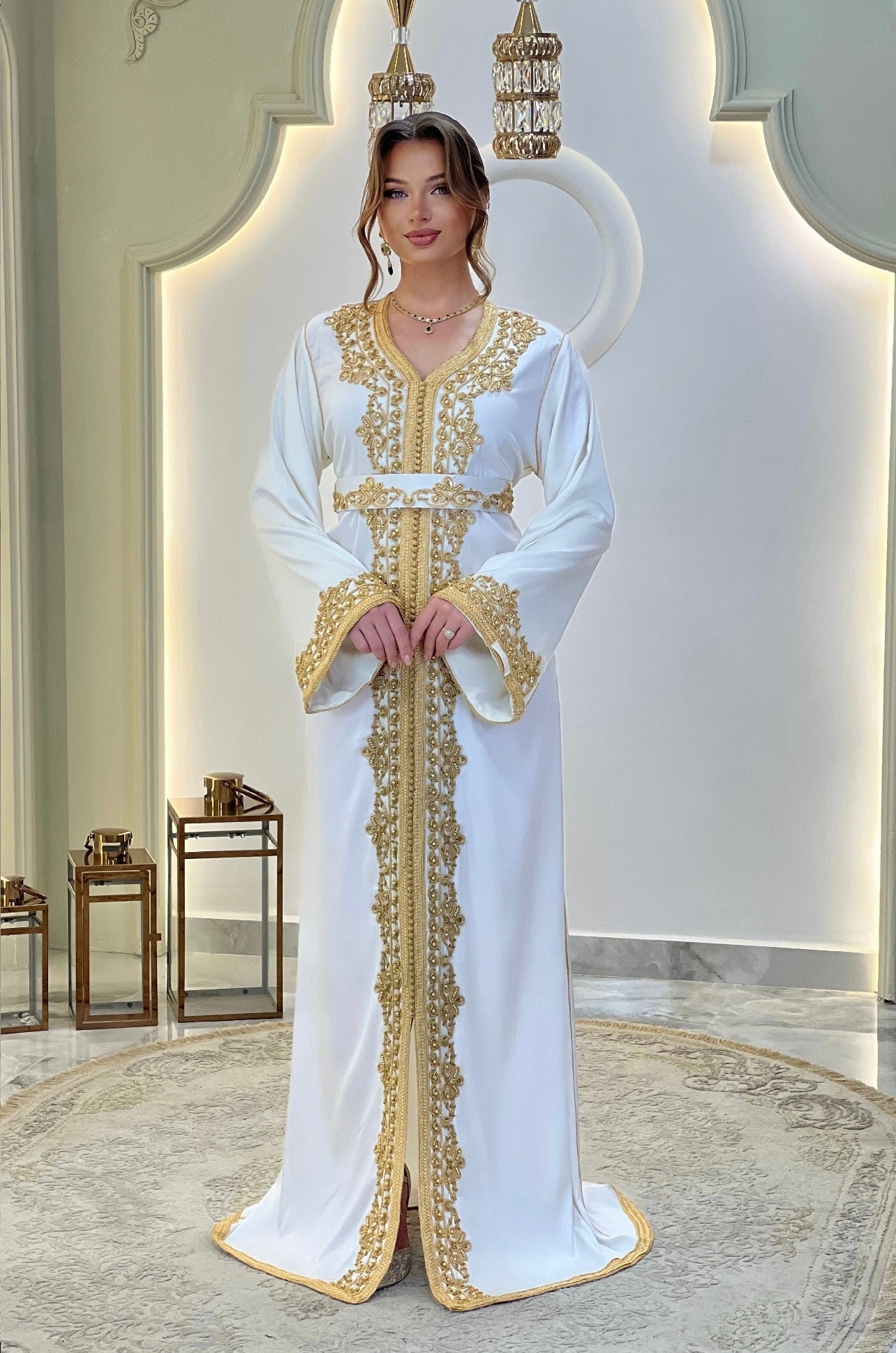 Courtesan dress - Kaftan Golnaz | Glitter Bridal Lux | Civil court dress | Pearl lace corset | Fantasy bridal gown