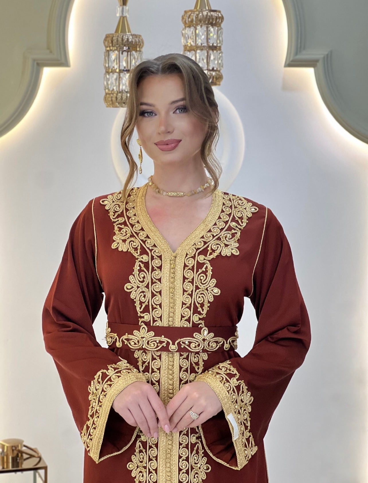 Courtesan dress - Kaftan Golnaz | Glitter Bridal Lux | Civil court dress | Pearl lace corset | Fantasy bridal gown