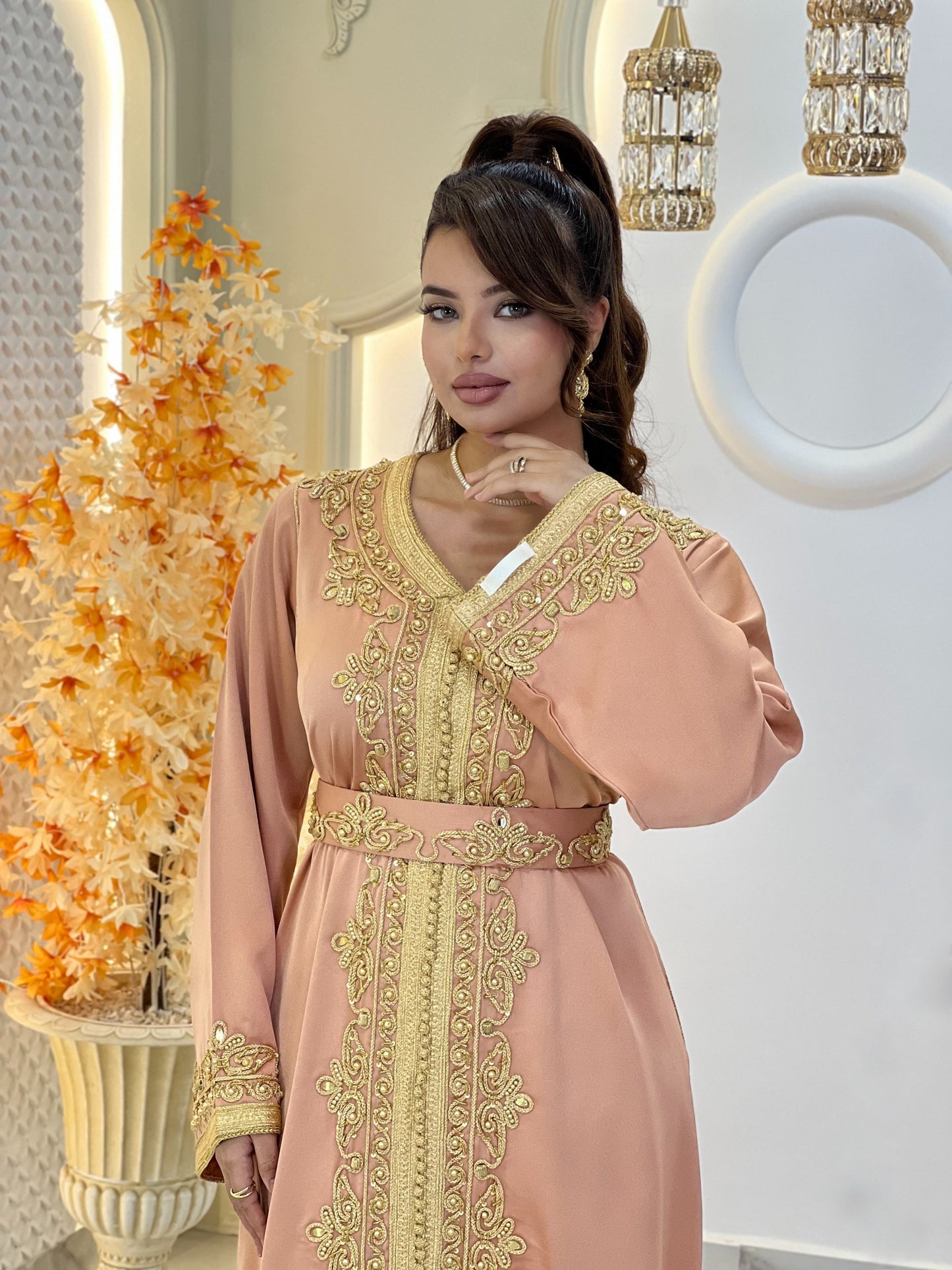 Courtesan dress - Kaftan Golnaz | Glitter Bridal Lux | Civil court dress | Pearl lace corset | Fantasy bridal gown