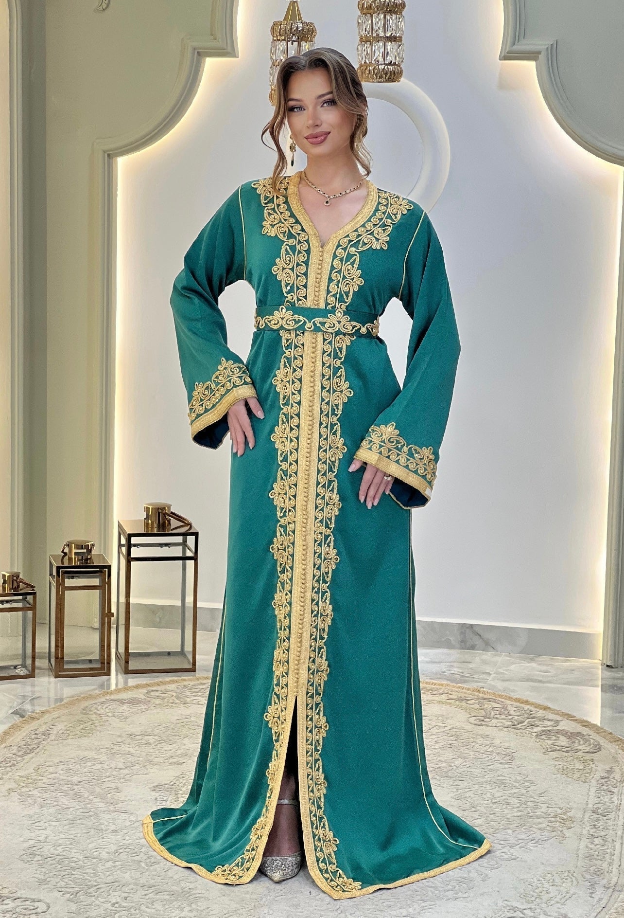 Courtesan dress - Kaftan Golnaz | Glitter Bridal Lux | Civil court dress | Pearl lace corset | Fantasy bridal gown