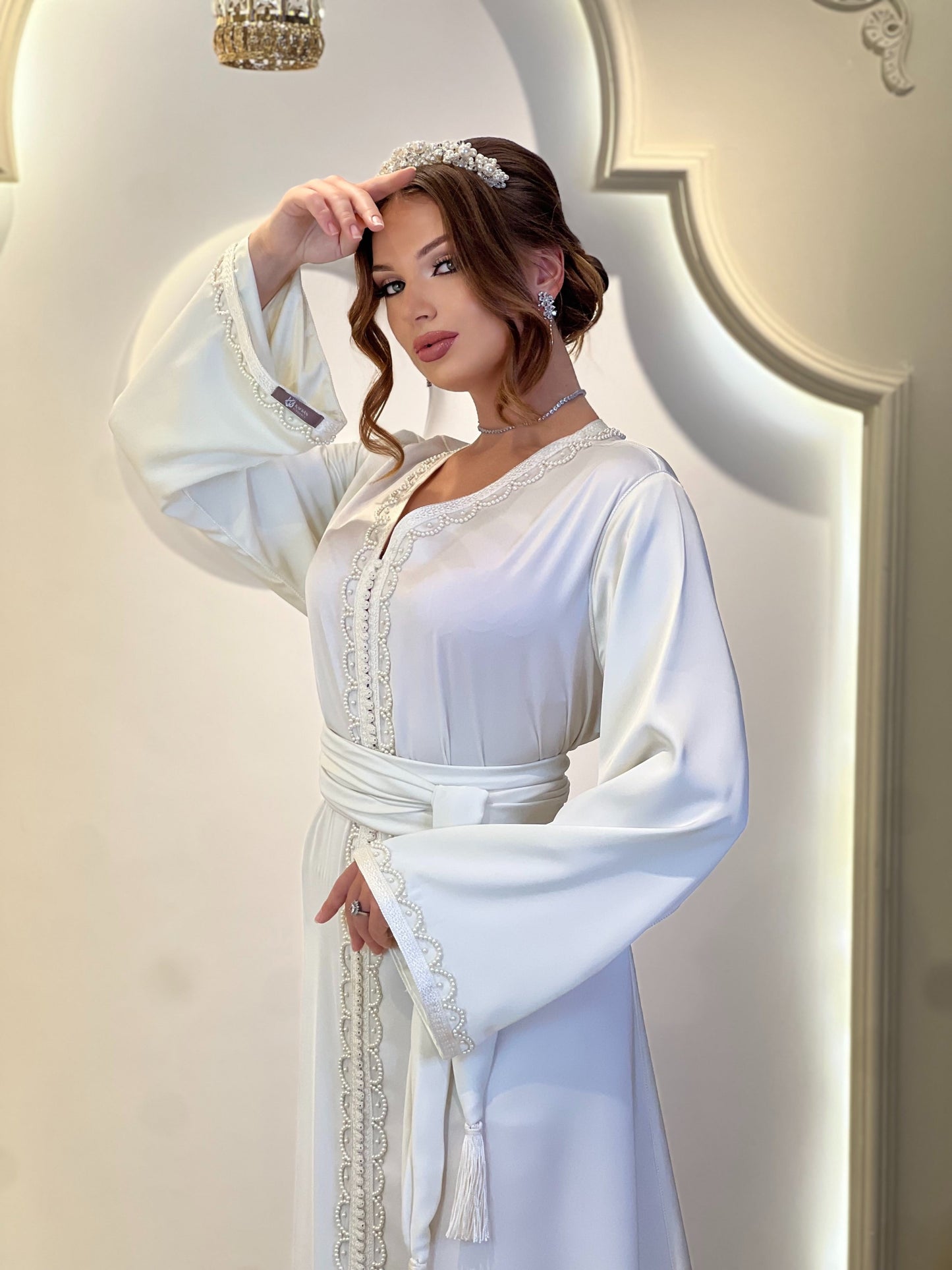 Courtesan dress - Samaya | Glitter Bridal Lux | Civil court dress | Pearl lace corset | Fantasy bridal gown