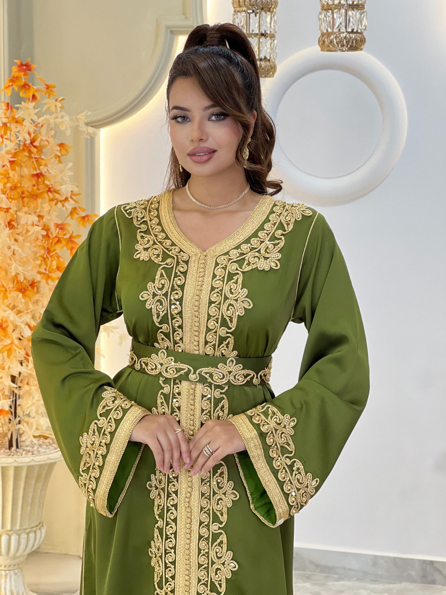 Courtesan dress - Kaftan Golnaz | Glitter Bridal Lux | Civil court dress | Pearl lace corset | Fantasy bridal gown