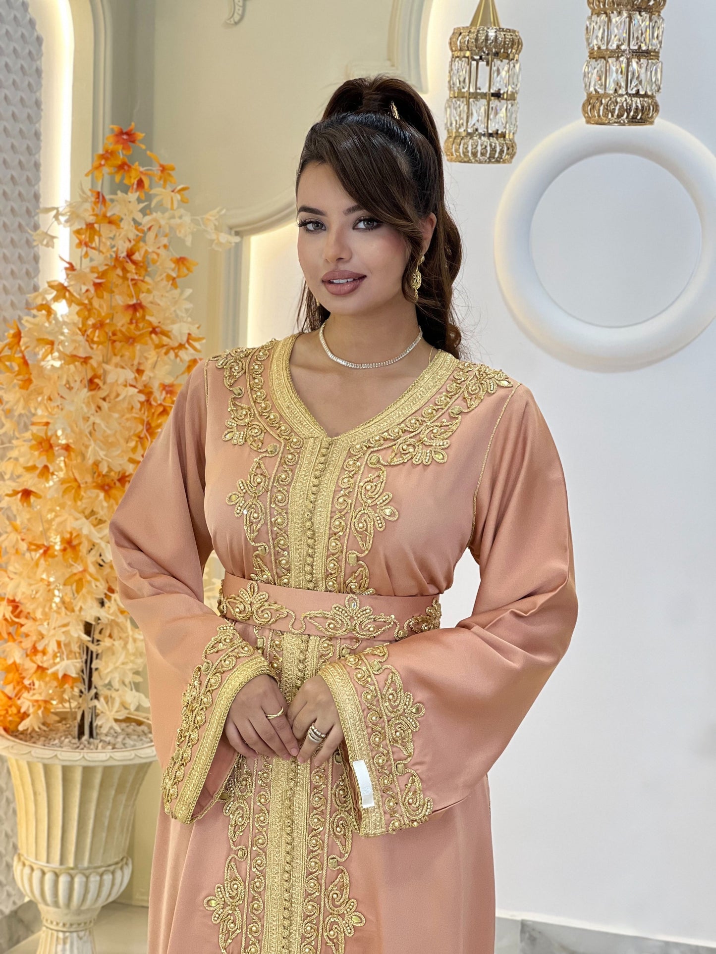 Courtesan dress - Kaftan Golnaz | Glitter Bridal Lux | Civil court dress | Pearl lace corset | Fantasy bridal gown