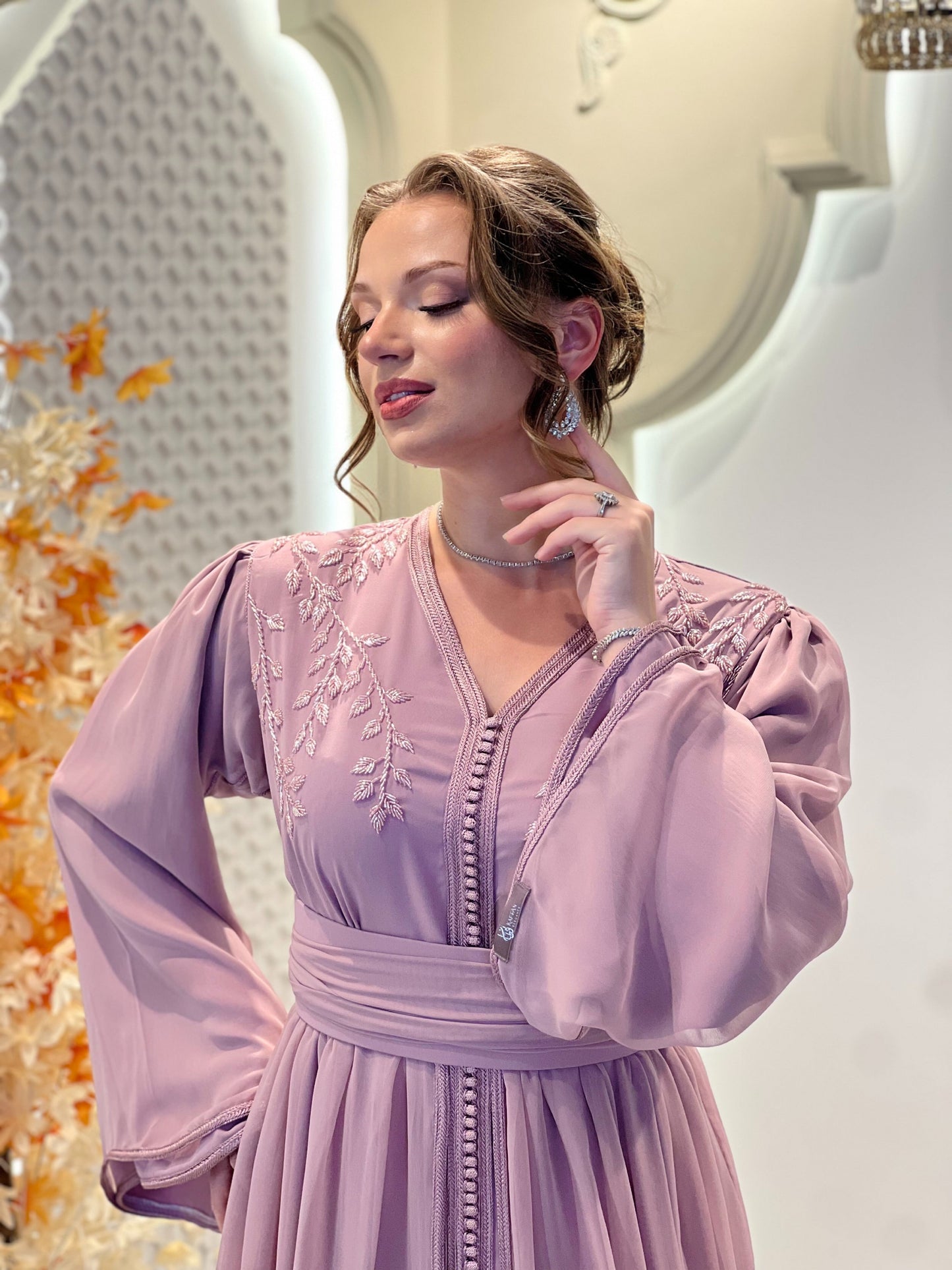Caftan de Luxe - Romantic gown - Melis | Takchita Couture | Bespoke Silk Gown | Seta ricamata