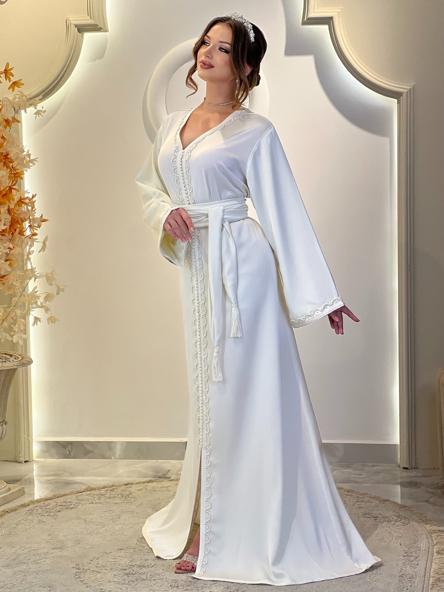 Courtesan dress - Samaya | Glitter Bridal Lux | Civil court dress | Pearl lace corset | Fantasy bridal gown