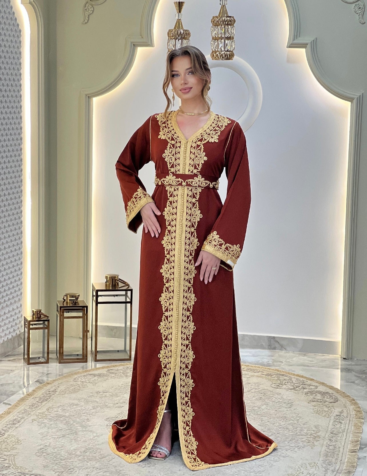 Courtesan dress - Kaftan Golnaz | Glitter Bridal Lux | Civil court dress | Pearl lace corset | Fantasy bridal gown