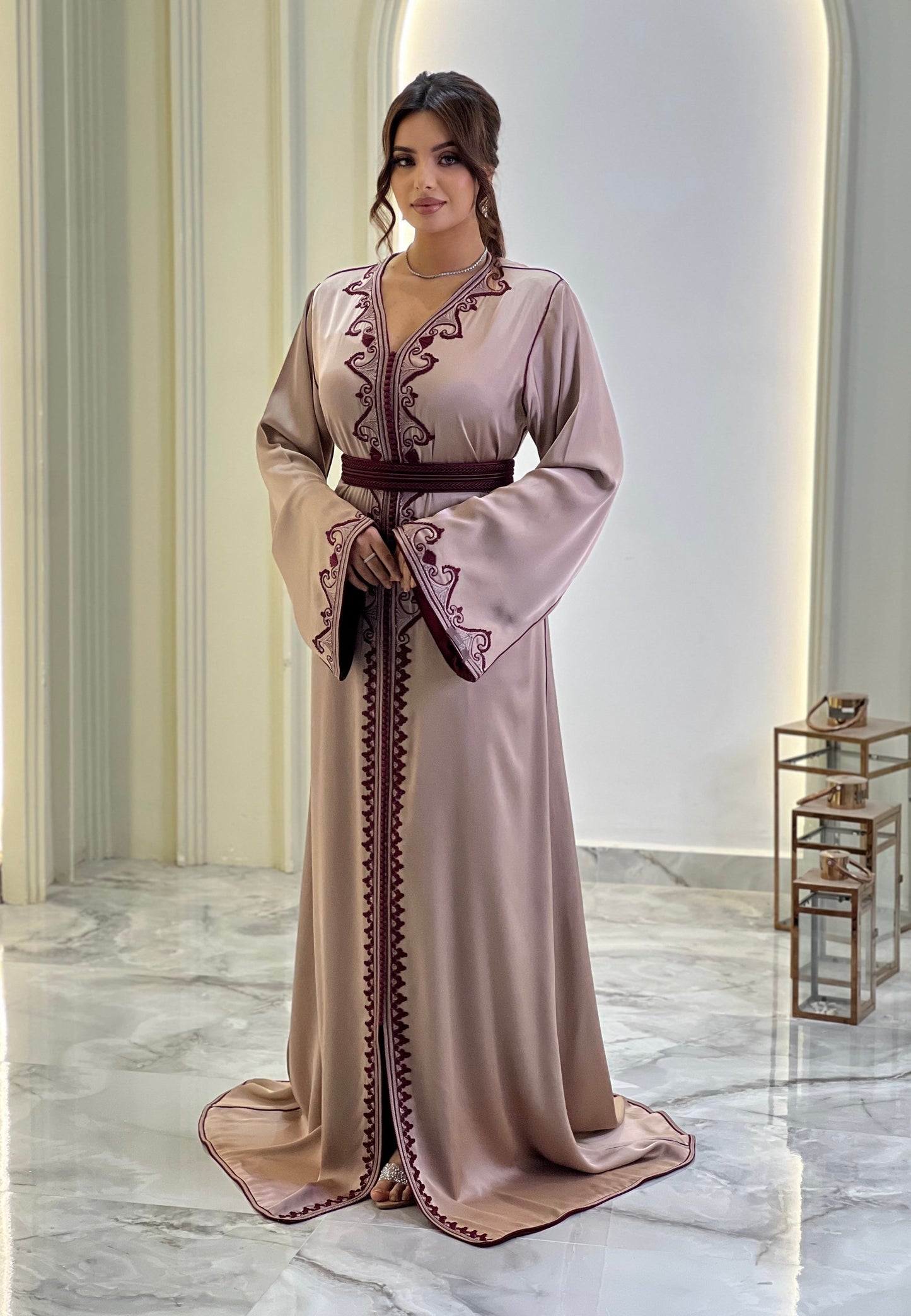 Modest wedding dress - Celestine | Drop waist wedding | Fairy tale dress | Venice Carnival | Satin floor length