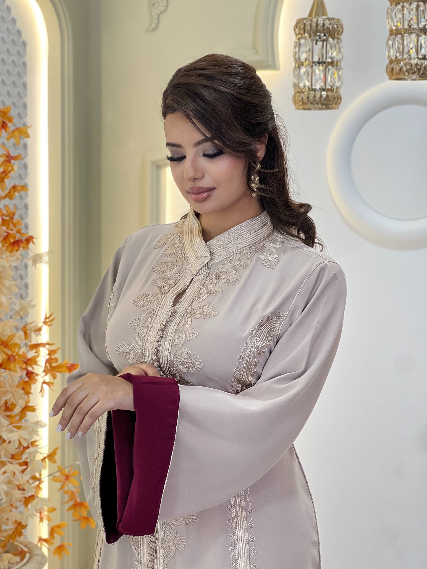Ren faire dress - Caftan Nawal | Rehearsal silk dress | Silk reception dress | Wedding dress simple | Flowy wedding