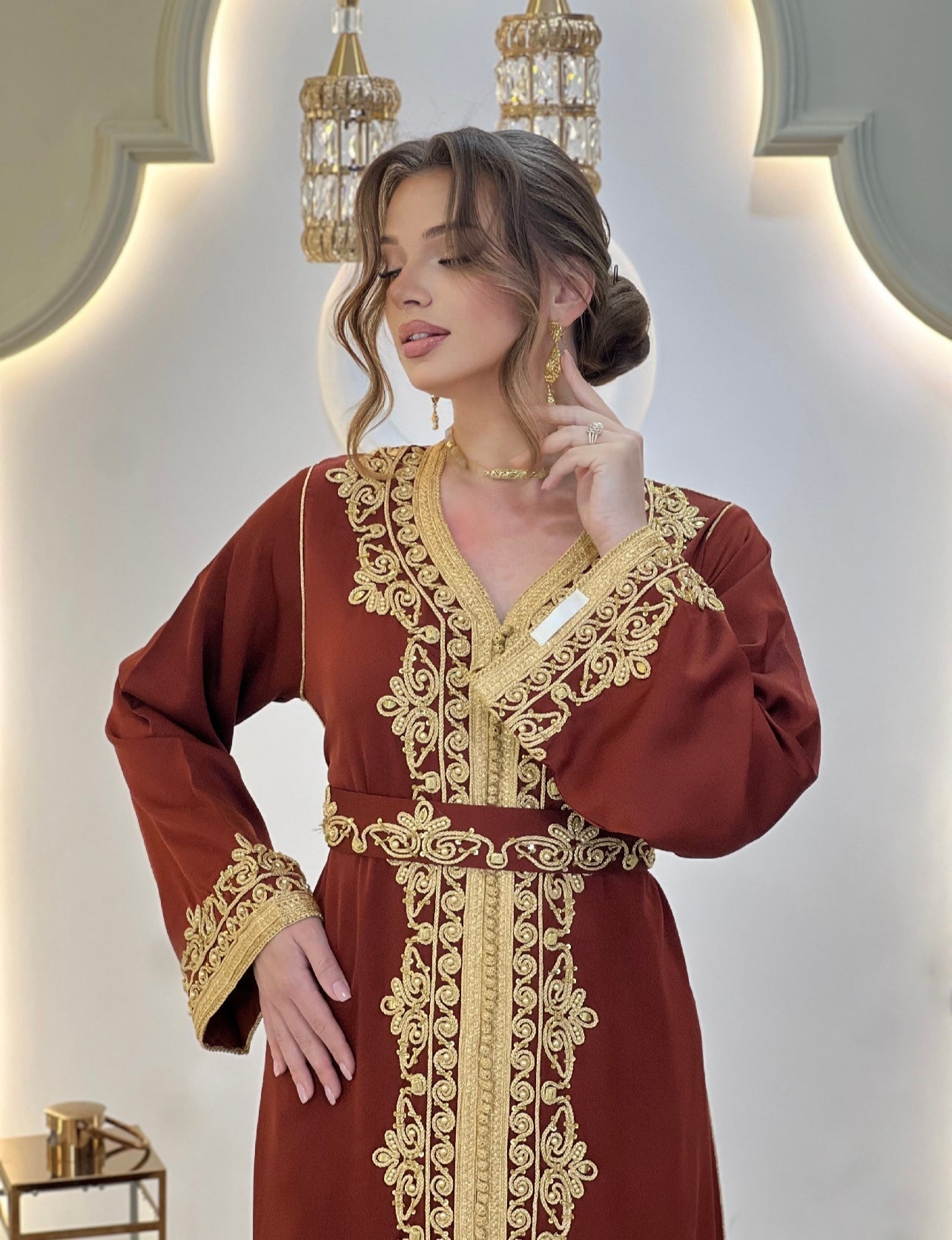 Courtesan dress - Kaftan Golnaz | Glitter Bridal Lux | Civil court dress | Pearl lace corset | Fantasy bridal gown