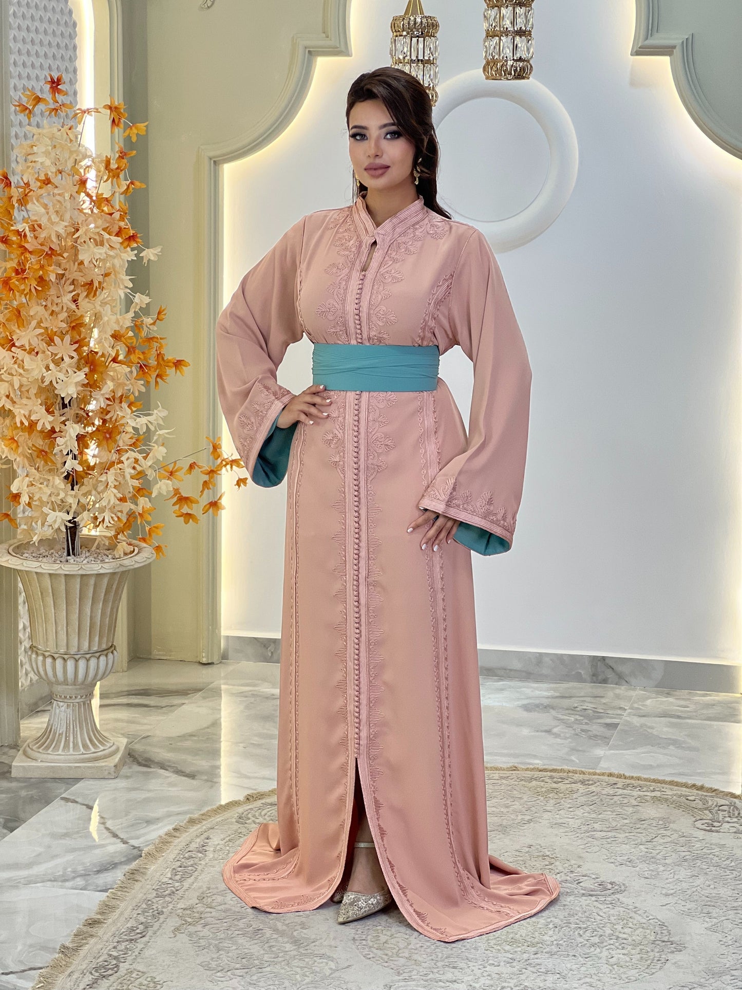 Ren faire dress - Caftan Nawal | Rehearsal silk dress | Silk reception dress | Wedding dress simple | Flowy wedding