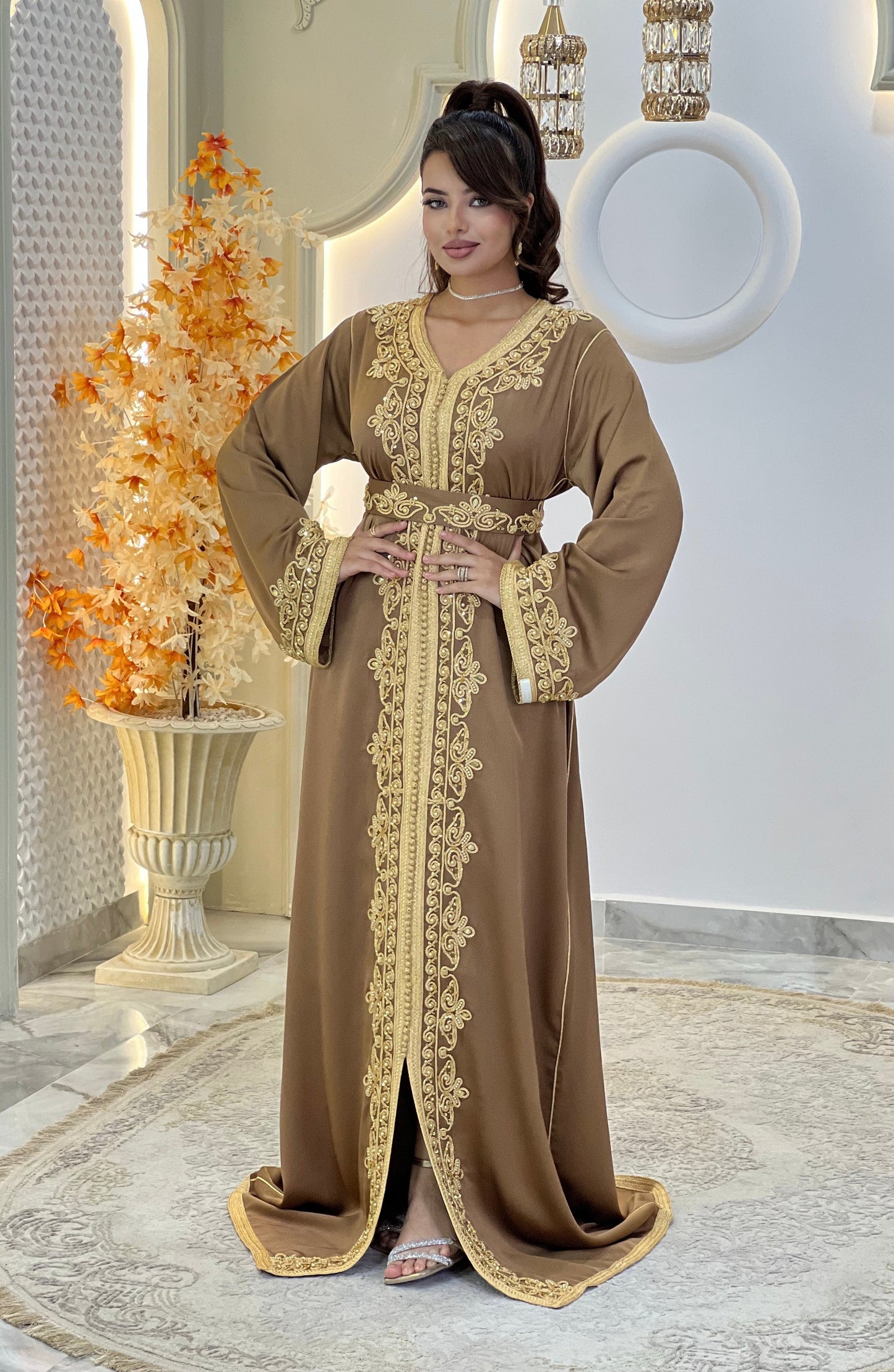 Courtesan dress - Kaftan Golnaz | Glitter Bridal Lux | Civil court dress | Pearl lace corset | Fantasy bridal gown
