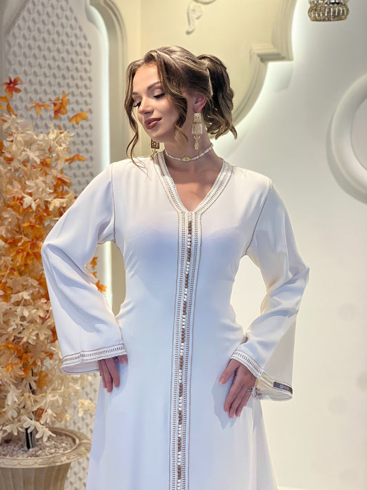 Standesamt Kleid - Satin floor length - Dina | Hochzeit Gast | Luxus Kaftan | Seide