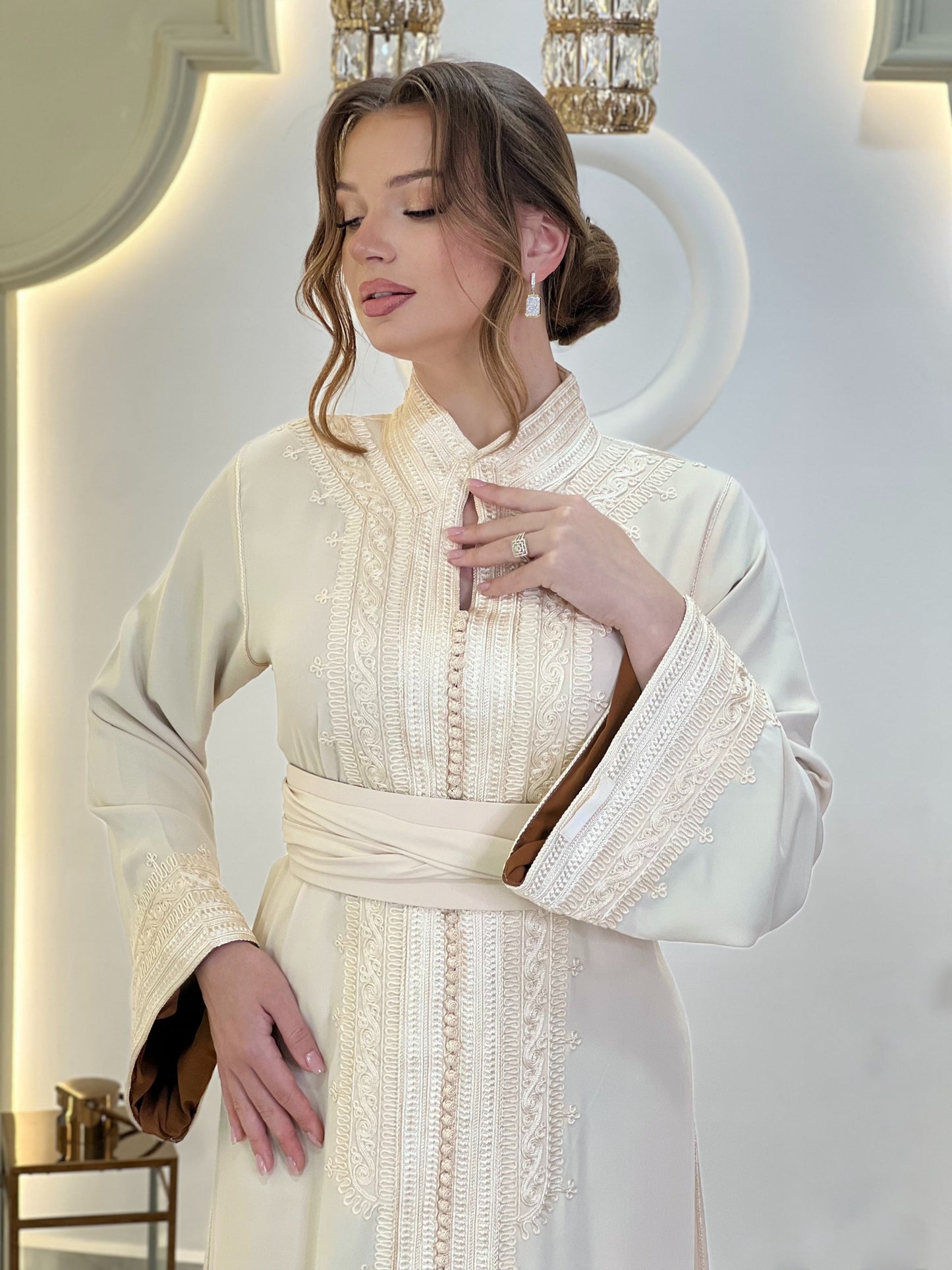 Bridal gown boho - Caftan Nazeera | Reception dress | Backless bride dress | Gown with train | Romantic bridal gown