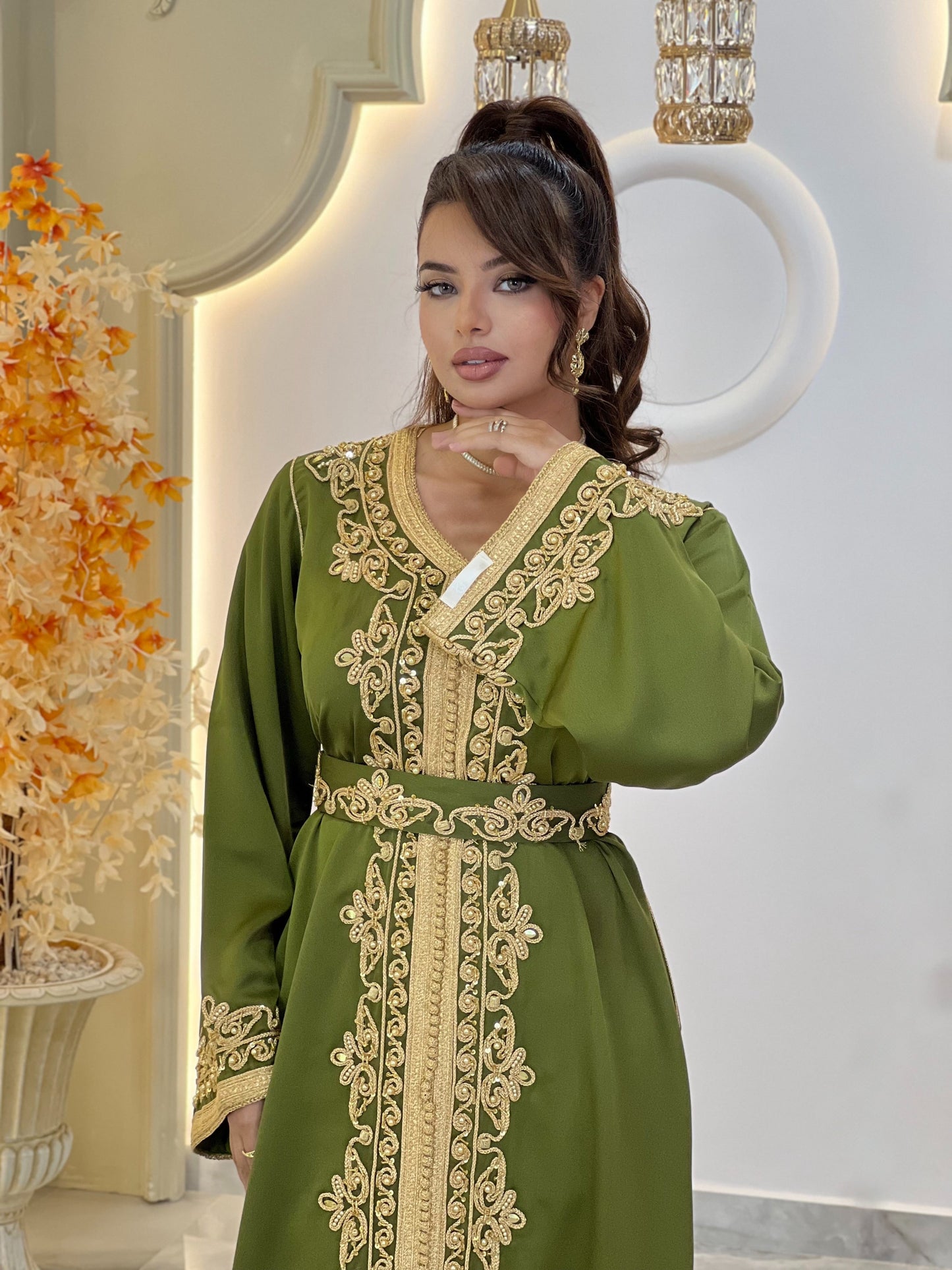 Courtesan dress - Kaftan Golnaz | Glitter Bridal Lux | Civil court dress | Pearl lace corset | Fantasy bridal gown