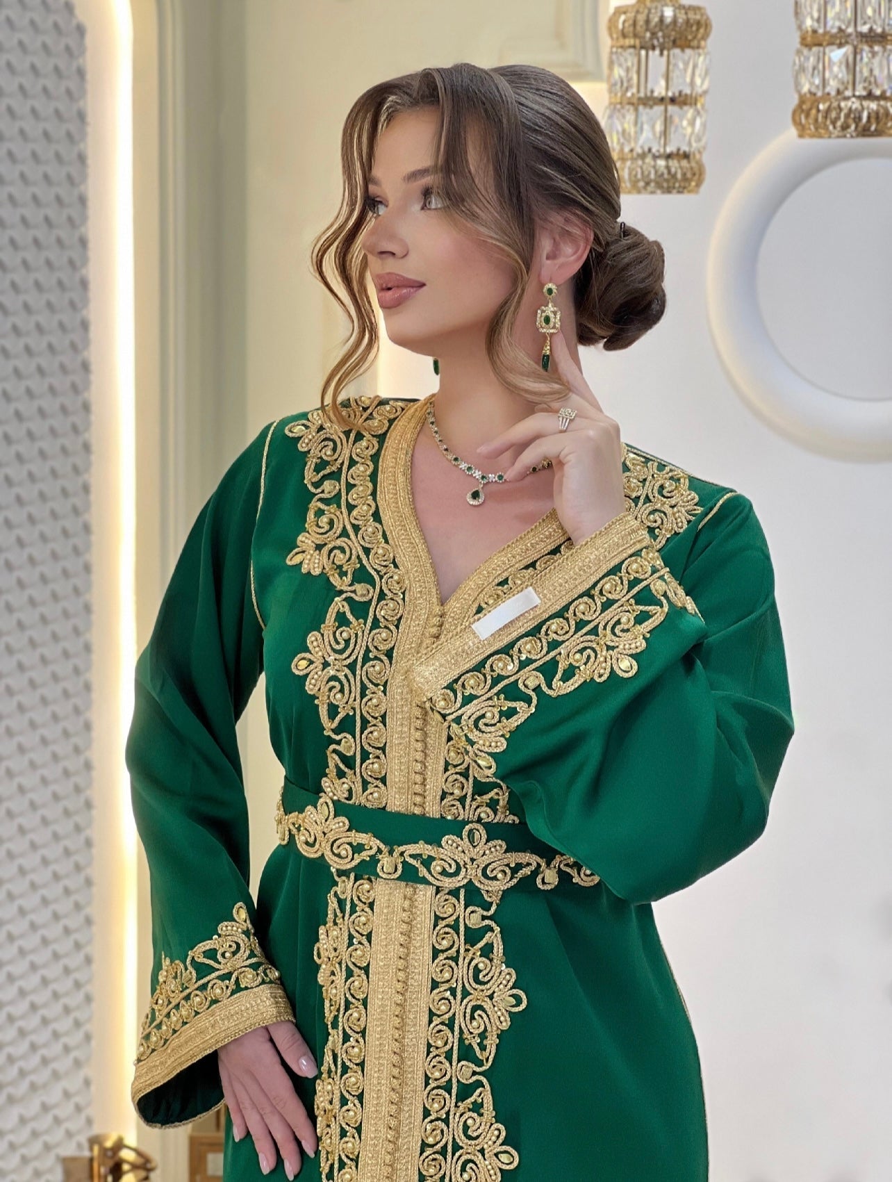 Courtesan dress - Kaftan Golnaz | Glitter Bridal Lux | Civil court dress | Pearl lace corset | Fantasy bridal gown