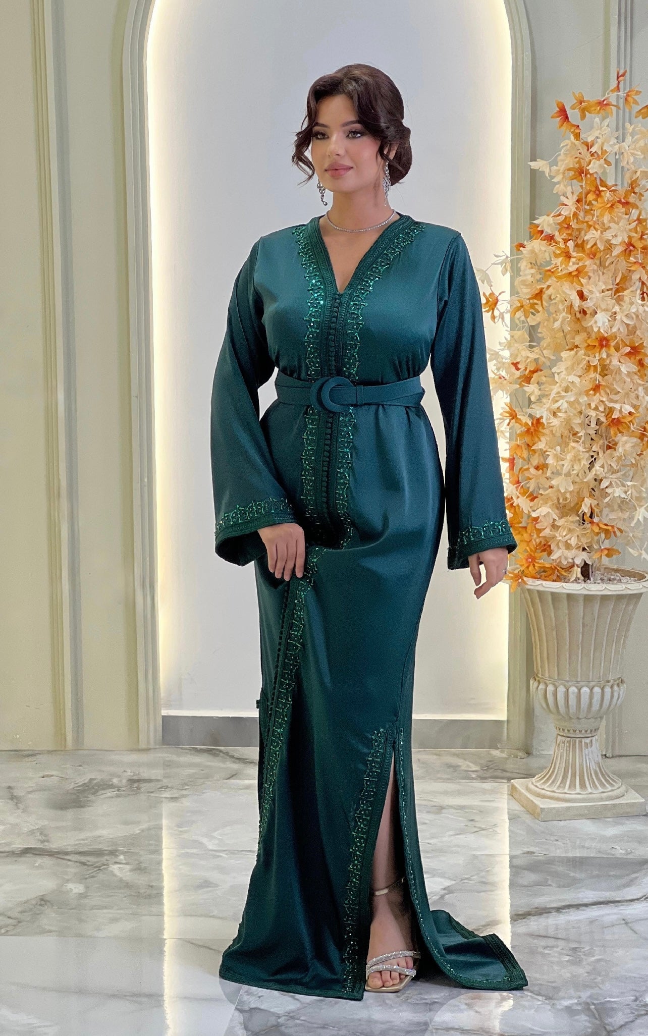 Satin floor length - Kaftan Melila | Renaissance gown | Romantic gown | Engagement gown | Renaissance dress