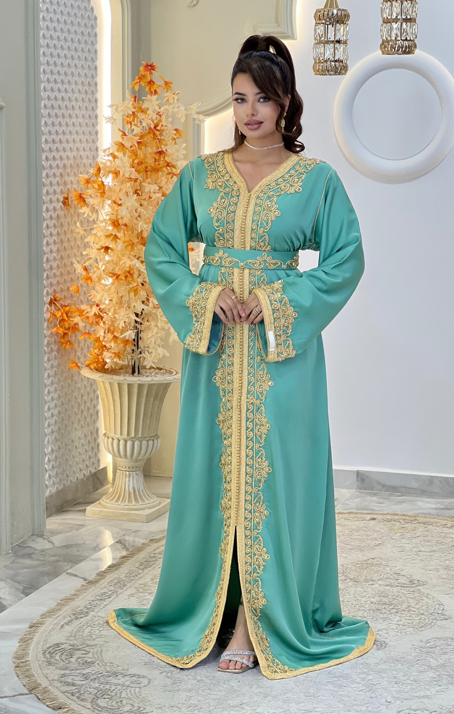 Courtesan dress - Kaftan Golnaz | Glitter Bridal Lux | Civil court dress | Pearl lace corset | Fantasy bridal gown