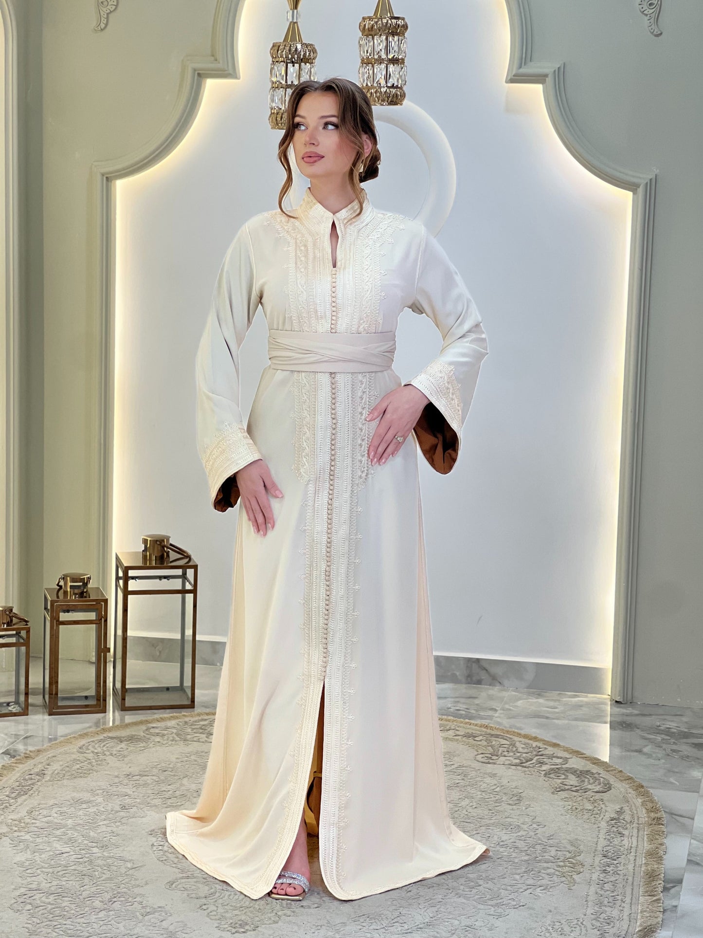 Bridal gown boho - Caftan Nazeera | Reception dress | Backless bride dress | Gown with train | Romantic bridal gown