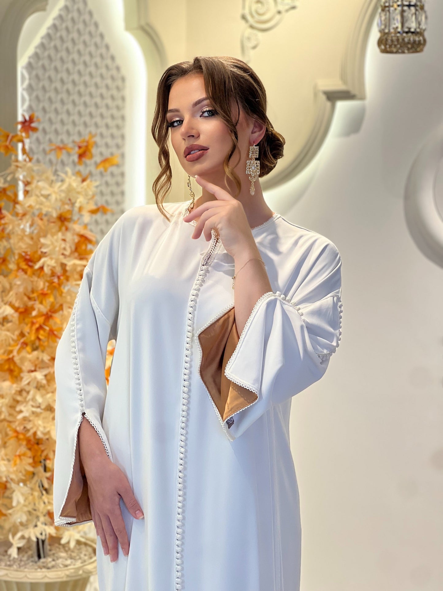 Romantic bridal gown - Nayla White | Boho bridal gown | Modest wedding dress | Drop waist wedding | Fairy tale dress