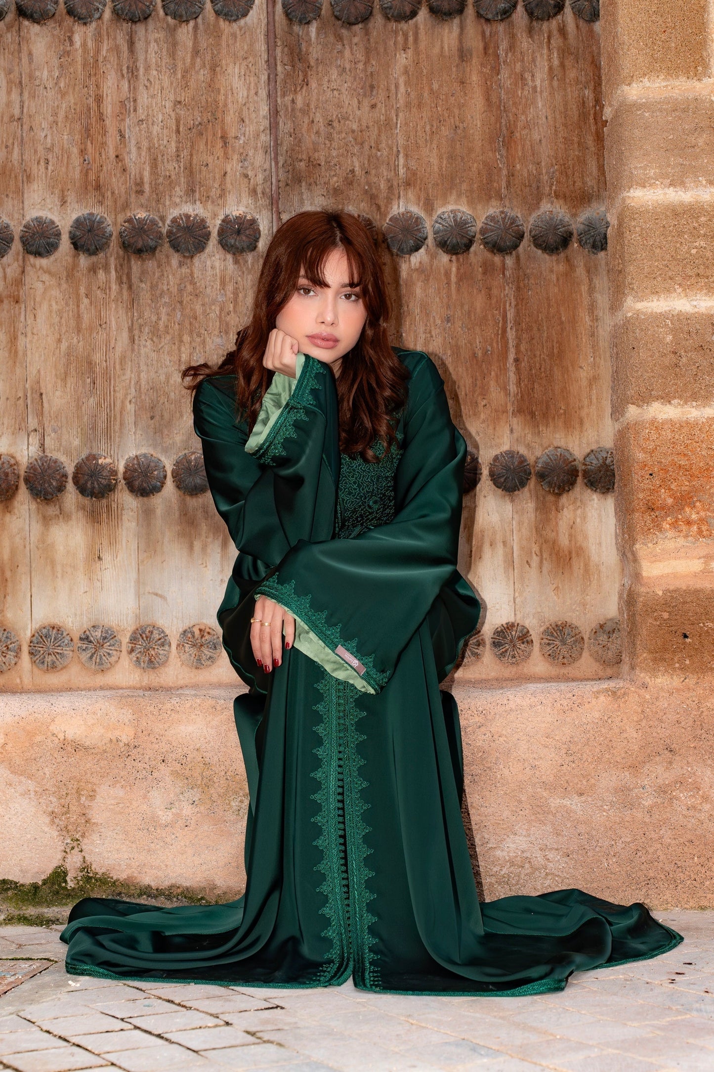 Bias low open back - Mirelle Green | Corset wedding dress | Fairy wedding dress | Second look outfit | Ren faire dress