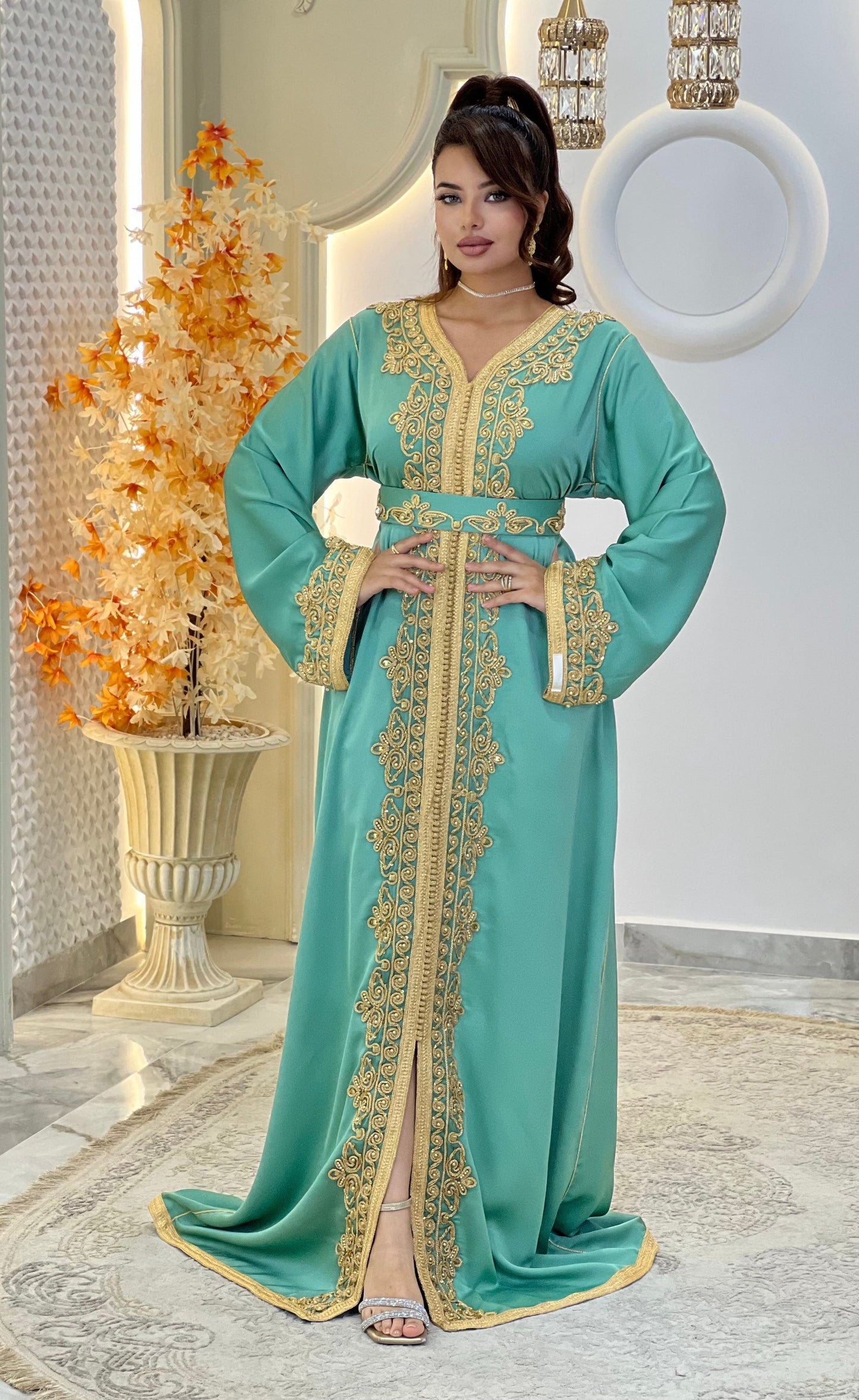 Courtesan dress - Kaftan Golnaz | Glitter Bridal Lux | Civil court dress | Pearl lace corset | Fantasy bridal gown