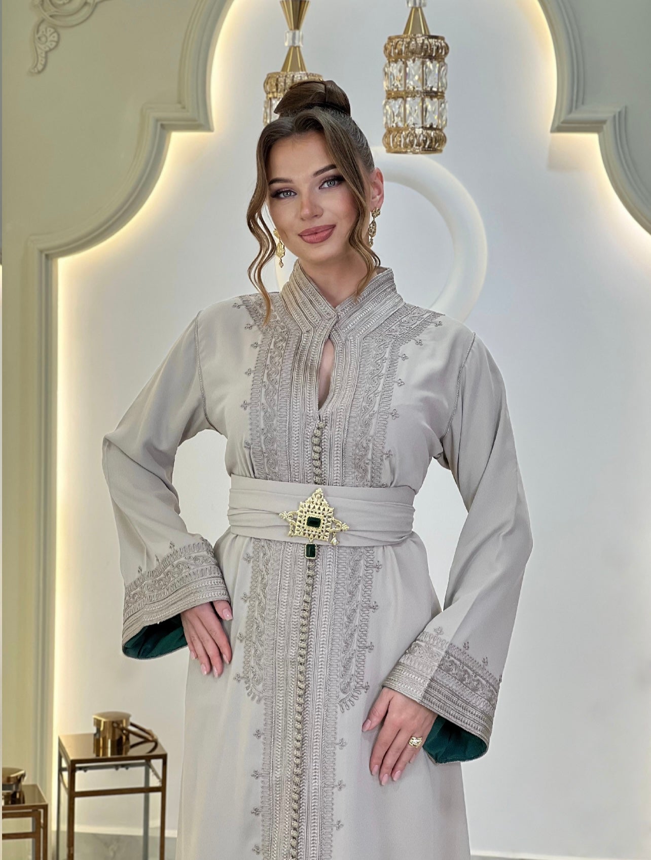 Bridal gown boho - Caftan Nazeera | Reception dress | Backless bride dress | Gown with train | Romantic bridal gown