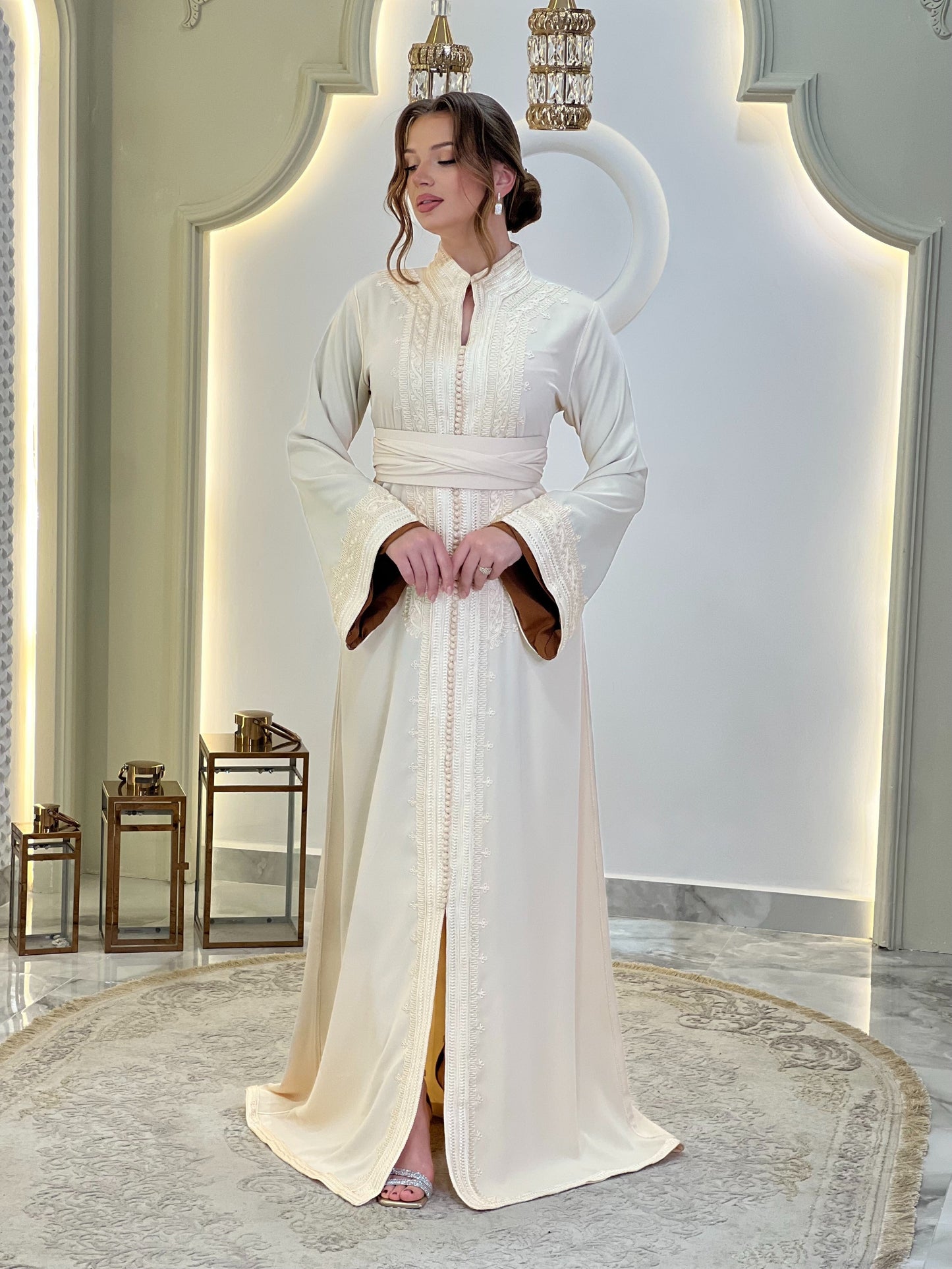 Bridal gown boho - Caftan Nazeera | Reception dress | Backless bride dress | Gown with train | Romantic bridal gown