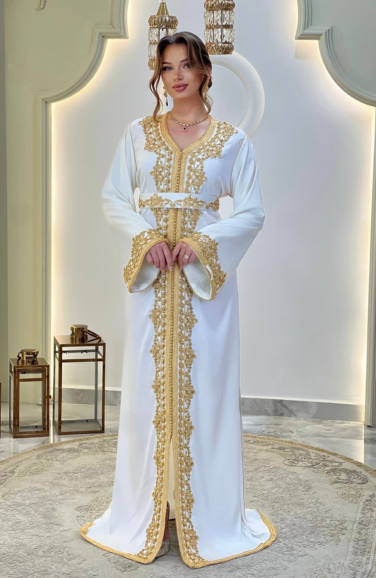 Courtesan dress - Kaftan Golnaz | Glitter Bridal Lux | Civil court dress | Pearl lace corset | Fantasy bridal gown