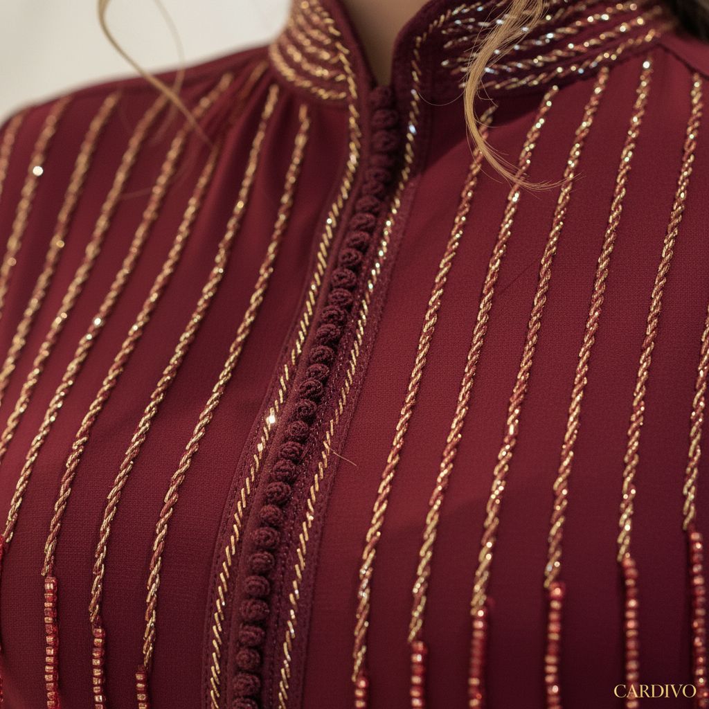 Kaftan Liam Bordeaux – Macro Detail